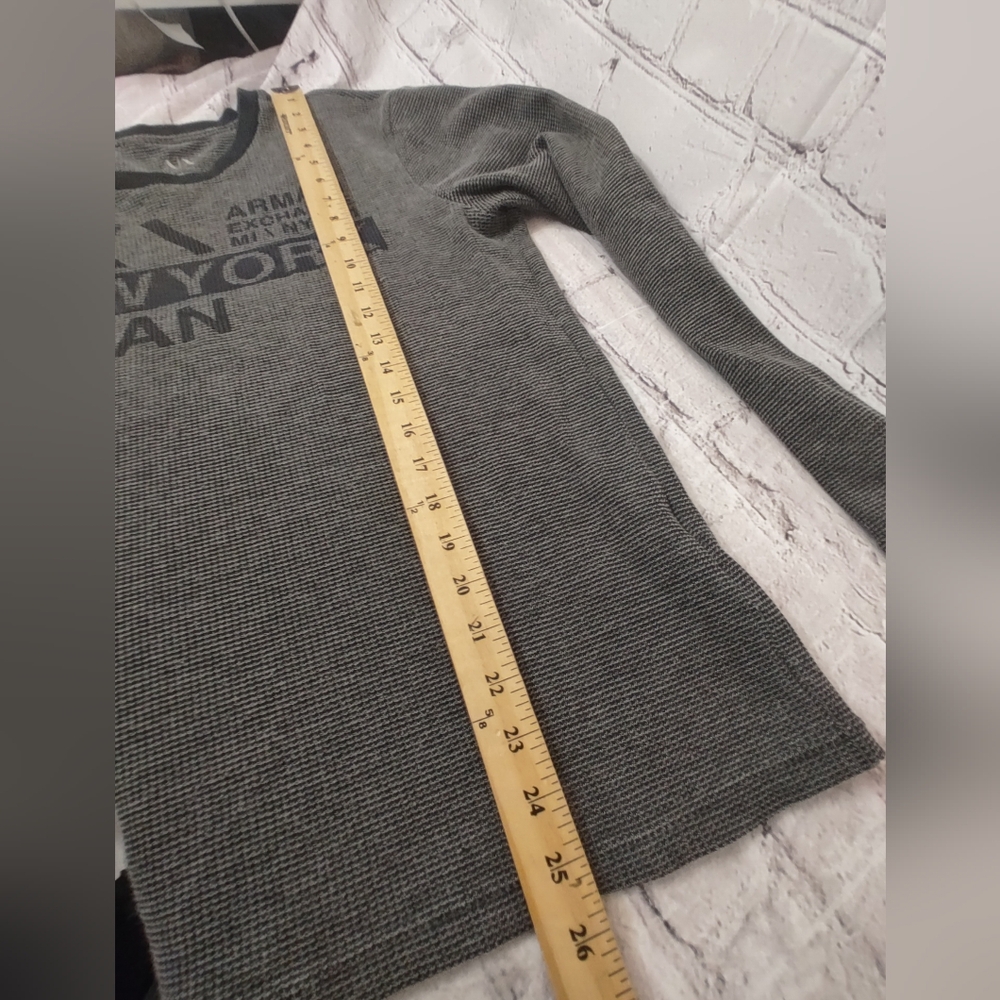 Armani Exchange Mens Waffle Knit Ringer Newyork Milan Pullover Medium Longsleeve - Picture 10 of 11